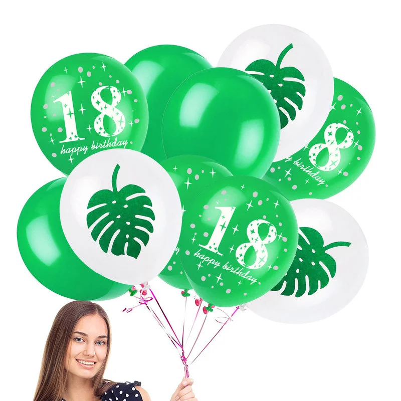 10 шт. воздушные шары из латекса с зелеными черепашками и листьями русалки 18 лет