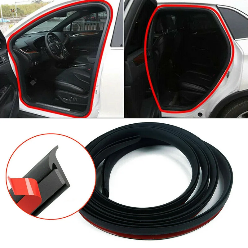 

5M T-Shape Car Door Rubber Seal Strip Edge Moulding Hood Trunk Trim Weatherstrip Black Automotive Tools Interior Car Products