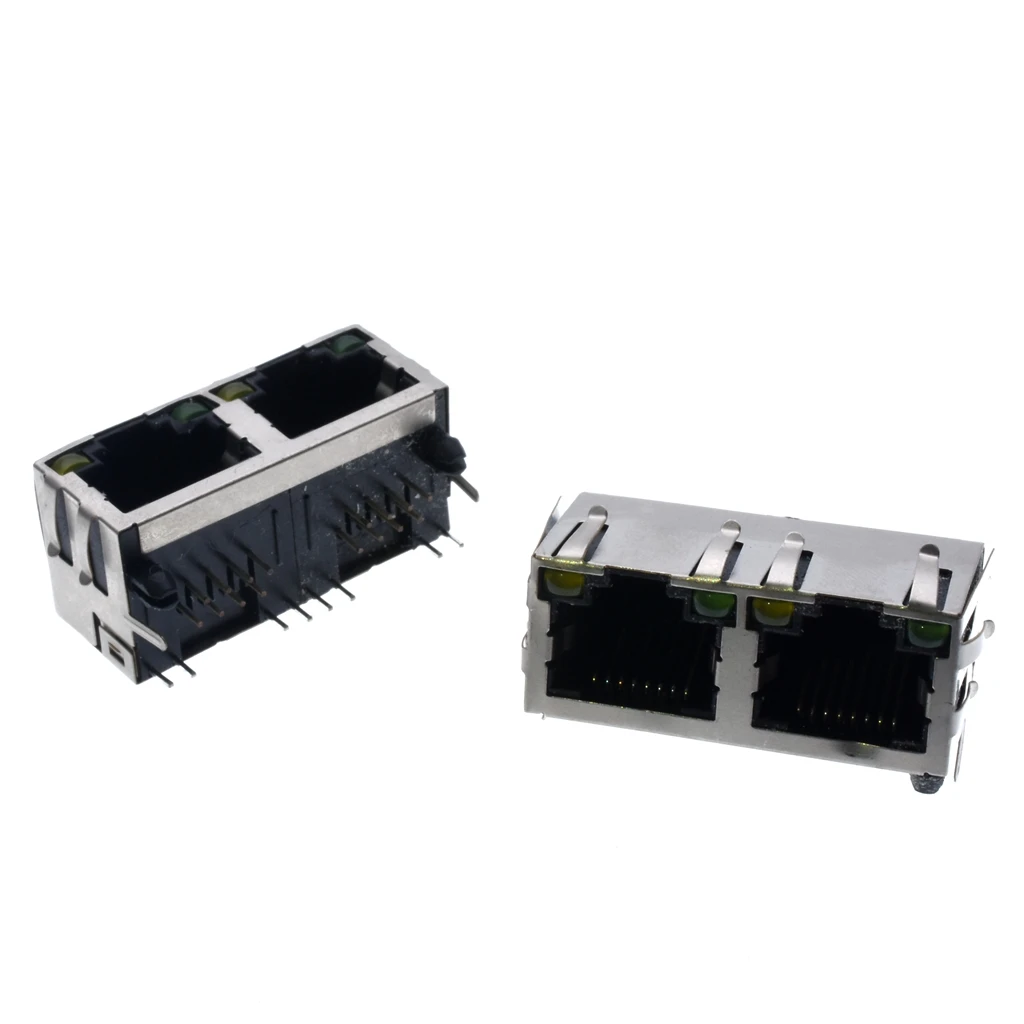 Модульный сетевой разъем RJ45 20 шт./лот 56 + LED/1x2 прозрачная розетка 90 градусов Разъем