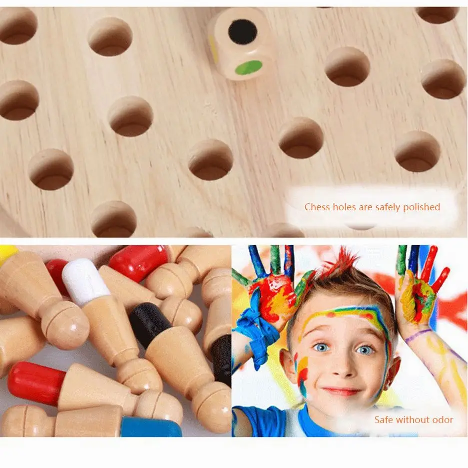 Kids Wooden Memory Match Stick Chess For 3 Years Old Up Intellectual Board Games Baby Educational Learning Toys Children | Игрушки и