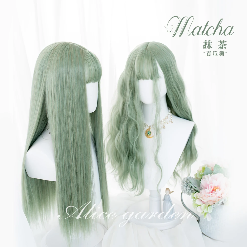 High Quality Harajuku cute girl lolita wig &quotMatcha&quot Lolita sisters daily female | Costume Props