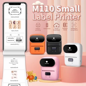 thermal label printer phomemo m110 wireless portable label maker machine barcode sticker labeler for iphone and android phones free global shipping
