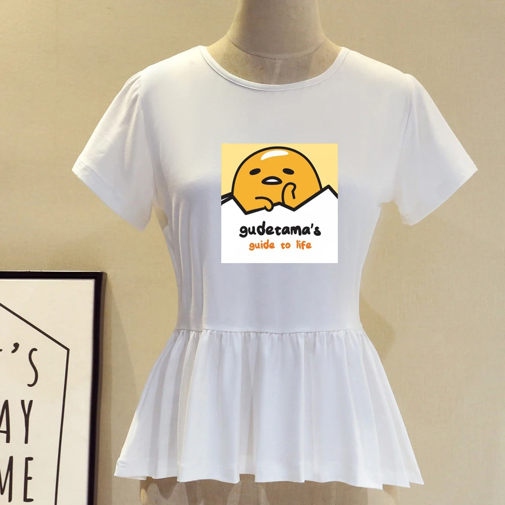 Funny t shirts women Summer tops for 2019 short sleeve gudetama graphic Camiseta dibujos animados Tee Shirt | Женская одежда