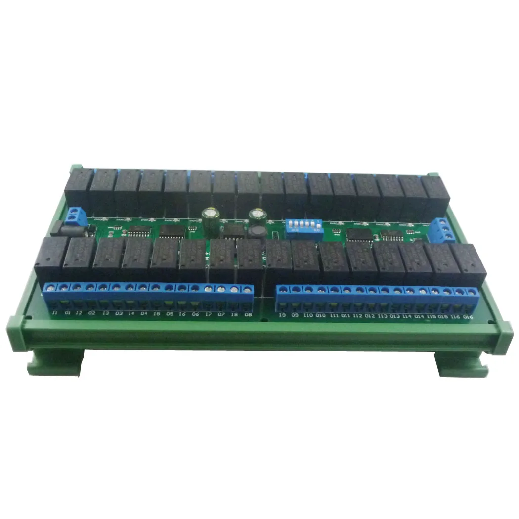32-канальный DIN35 C45 Rail Box DC 12 В 24 RS485 Modbus RTU Релейная плата 485 Переключатель