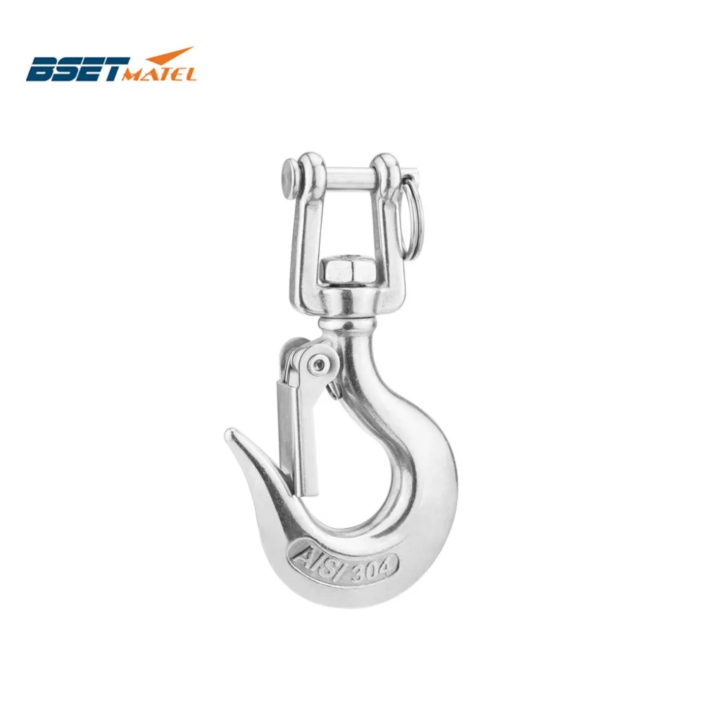 

304Stainless Steel Swivel Eye Lifting Snap Hook cargo snap hook crane hook with Latch NO Rust marine rigging hardware