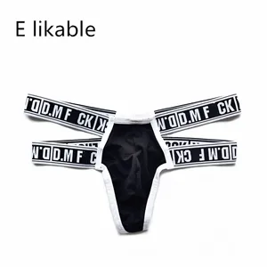 E в виде новогодних ёлок, Новая Европейская и американская мода, мужские трусы-боксеры, Трусы из хлопка удобные дышащий низкой талией сексуальное письмо плотные стринги