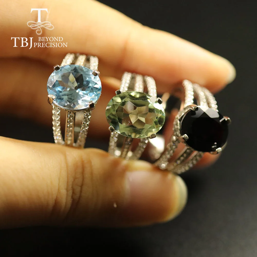 Женское кольцо с натуральным топазом 925 карат черным гранатом овальной огранки 10