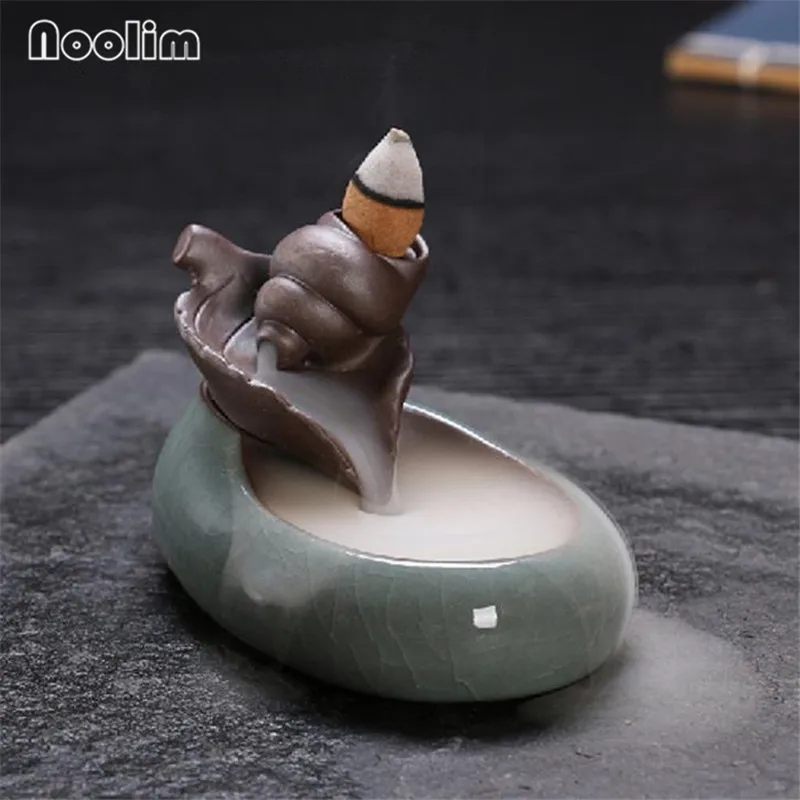 Зеленые керамические искусственные благовония в форме ракушки из бамбука | Дом и