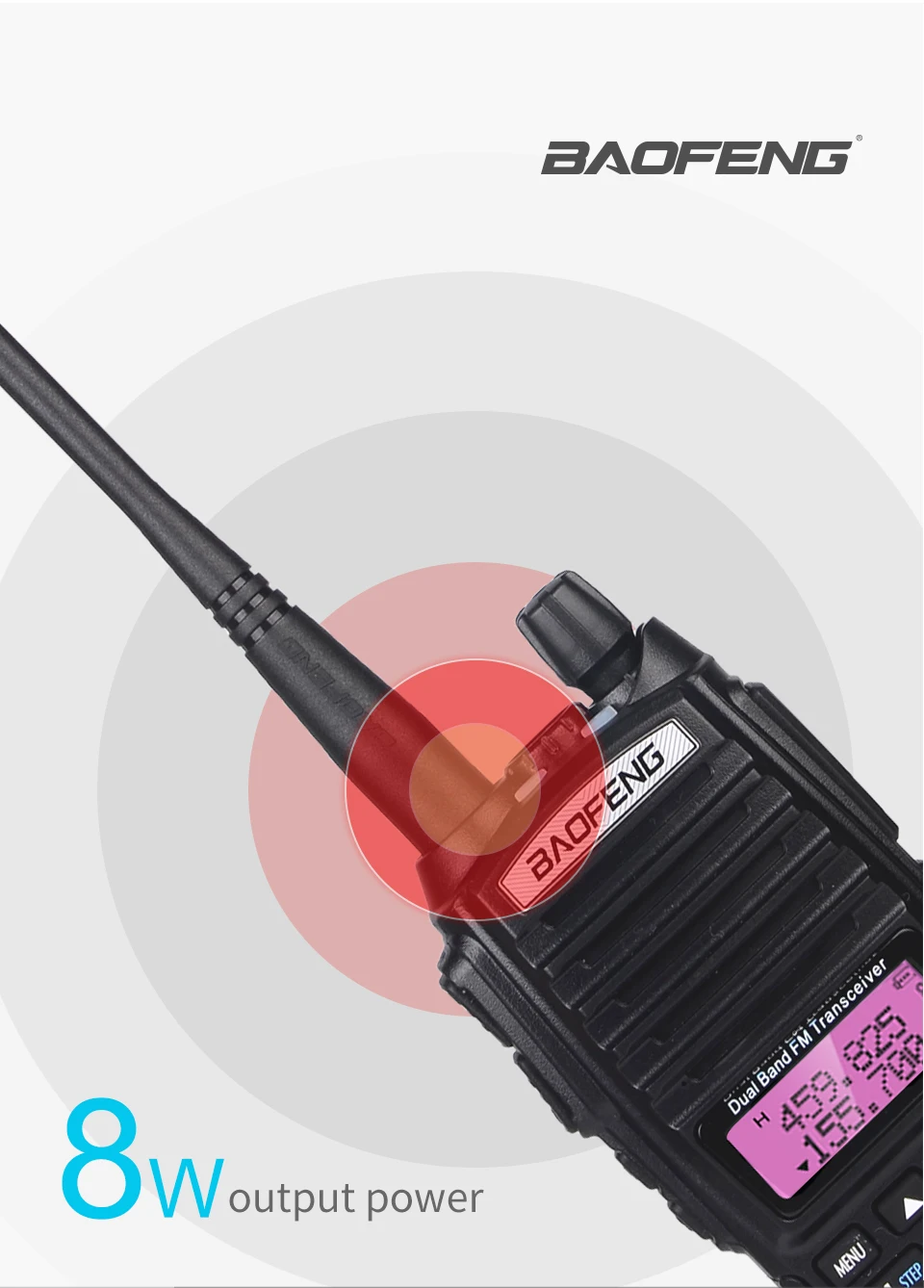Мощность 8 Вт рация BaoFeng UV-82 двухдиапазонный UV82 двухстороннее радио 136-174/400-520 МГц fm-приемопередатчик для охоты с наушниками
