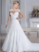 vestido de novia 2018 sexy illusion a line wedding beading bridal gown vestidos de novia custom 2018 mother of the bride dresses