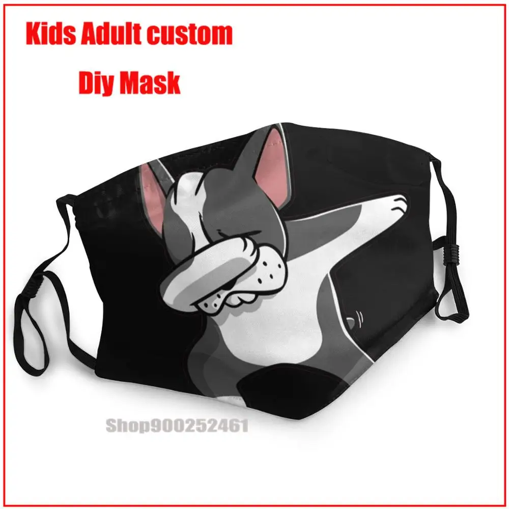 

Funny Dabbing Boston Terrier DIY mask for face fashion washable reusable face mask adult mascarillas de tela lavables con filtro