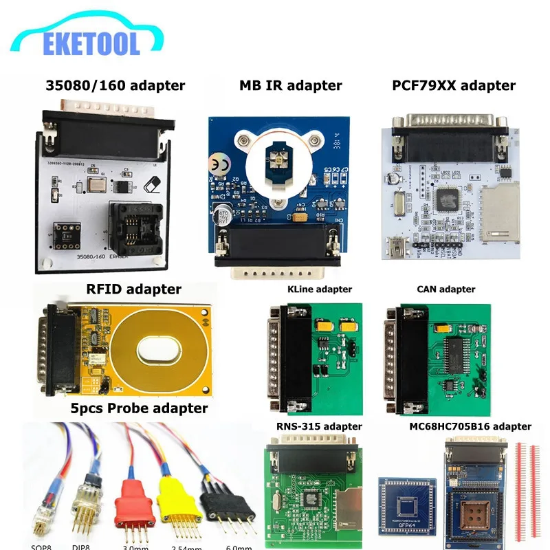 Сменные детали программатора IPROG + iProg Prog CAN BUS/K Line/RFID/MB IR/PCF79XX/5 шт. адаптеров зонда
