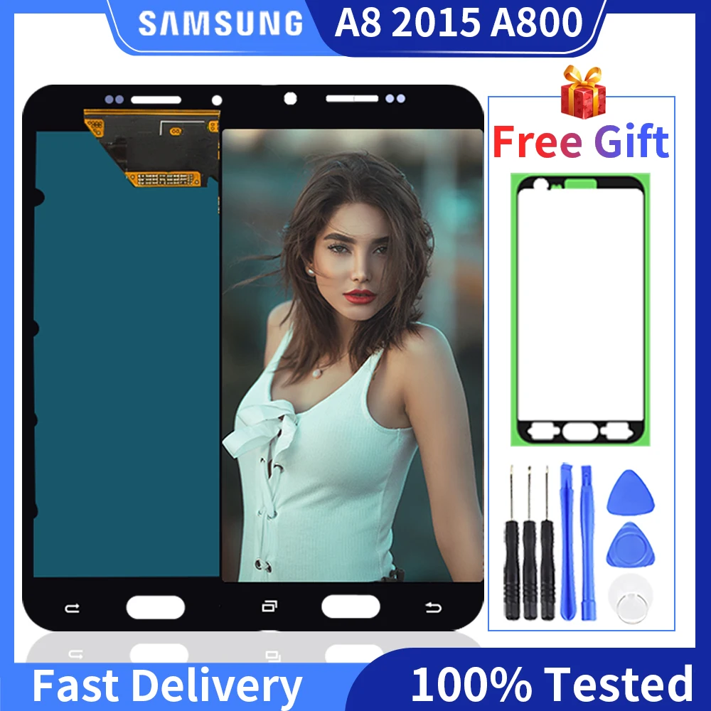 100% протестированный ЖК дисплей для Samsung Galaxy A8 2015 A800 A8000 SM A800F монитор сенсорный