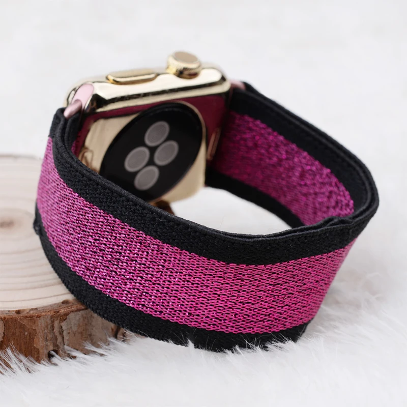 Ремешок Эластичный двухслойный для apple watch band 40 мм 38 44 42 iwatch series 6/5/4/3/2/1|Ремешки
