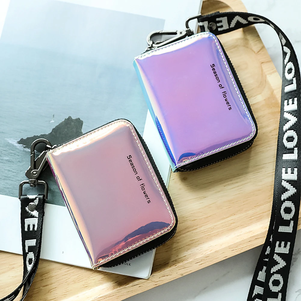 

Women PU Leather Variable Color Casual Wallet Multiple Card Slot Durable Mini Card Holder Elegant