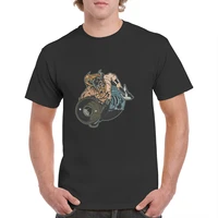 mens t shirts viking attack tees short sleeve oversized t shirt round neck clothes printed plus size tops