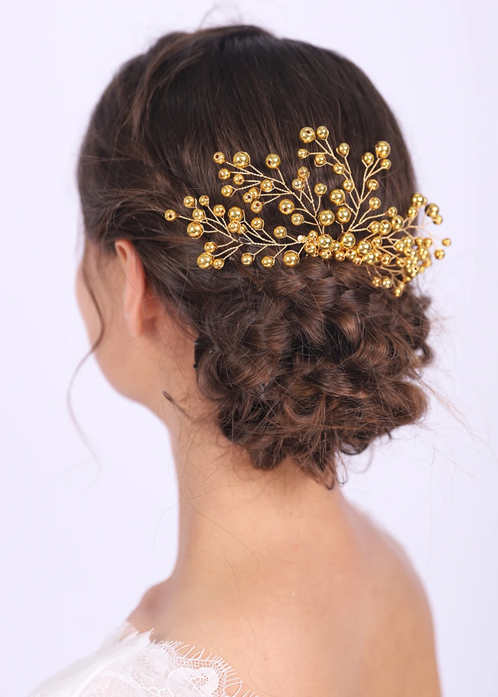 Золотая Бриллиантовая расческа для волос китайские свадебные аксессуары