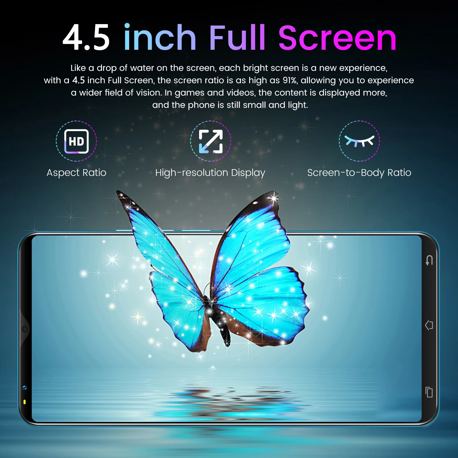 

Global Version Mini x50 4.5 Inch 6GB RAM 128GB ROM 8+13MP 4800mAh Andriod10 Smartphones 8 Core MTK6763A Dual SIM 4G LTE 5G