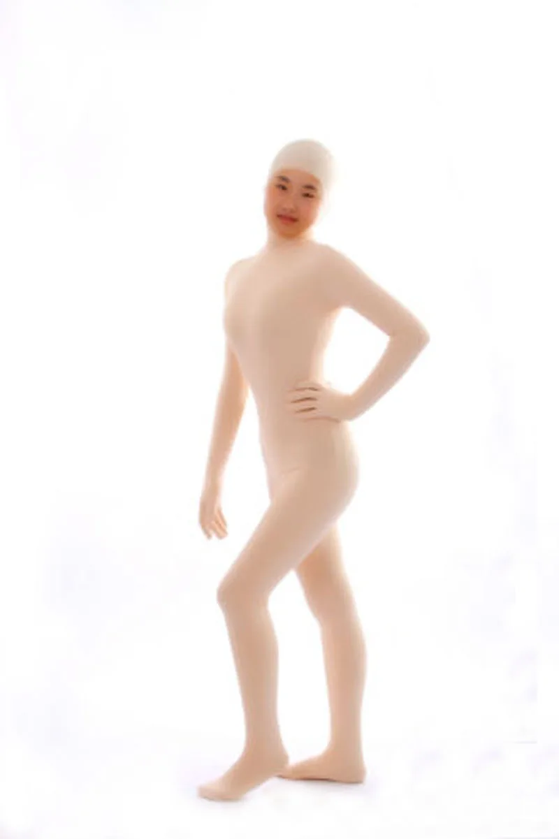 Детский Взрослый телесный/телесный костюм унисекс с открытым лицом спандекс