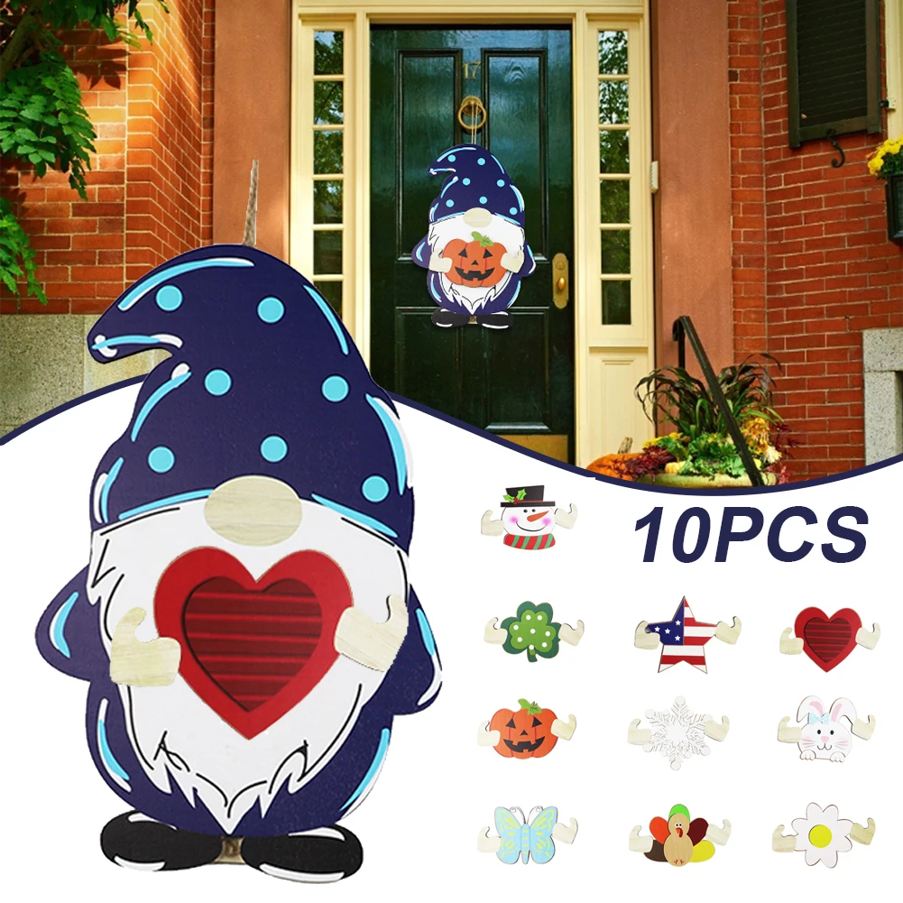 

Home Logo Front Door Welcome Sign 10 pieces of interchangeable seasonal desktop icons suitable for Christmas decorations