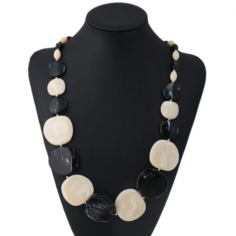 Модное геометрическое бисерное круглое ожерелье с кулоном женское красный и