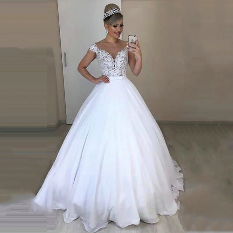 Vestido De Noiva, длинное уникальное платье с бантом, 2 предмета, кружевное шифоновое платье трапециевидной формы, 2 в 1, свадебные платья, съемная юбка, свадебное платье