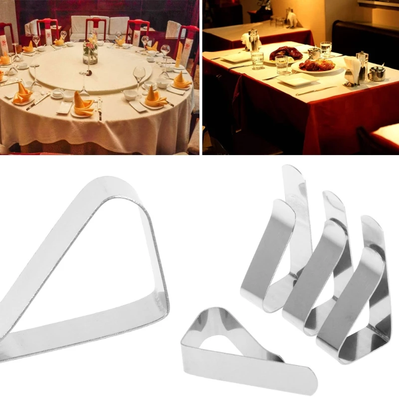

4Pcs Table Cloth Tablecloth Clip Clamp Holder For Party Wedding Stainless Steel R9UF