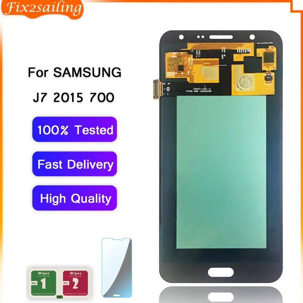 100% рабочий AMOLED ЖК дисплей с сенсорным экраном в сборе для Samsung Galaxy J7 2015 J700 SM J700F J700H
