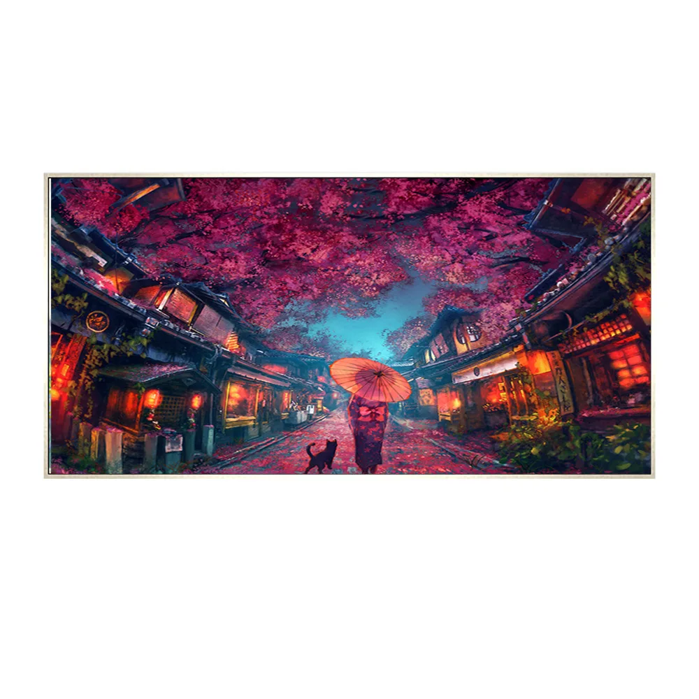 Комиксы вращаются вокруг украшения вишневого цветка картин на холсте и