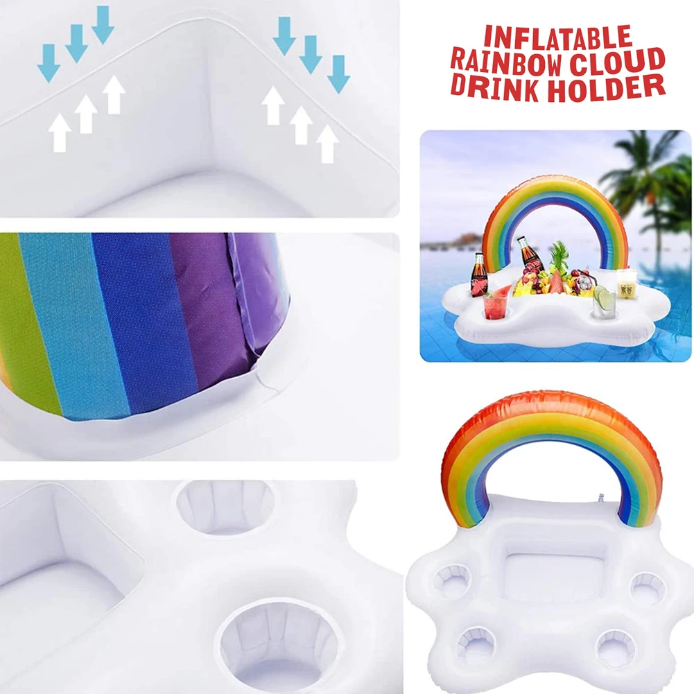 

Floating Drink Holder Inflatable Pool Float Beer Drink Food For Hot Tub Pool Water Party Cup Saucer For Pool Party Drink Holder