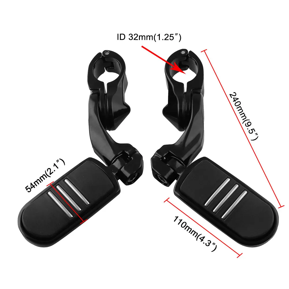 

Motorbike pedals For Honda Suzuki Motorcycle Adjustable Highway Peg 1-1/4" 32mm Short Angled Mount Bar