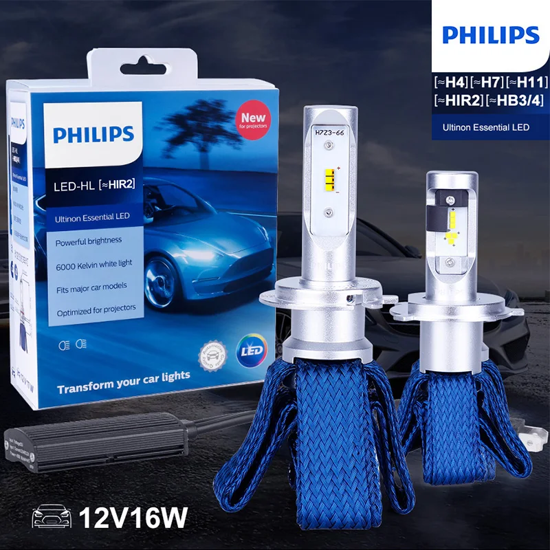 2 шт. Автомобильные светодиодные лампы Philips Ultinon Essential X-treme H7 H1 H11 H4 H1R2 9005 9006 6000K |
