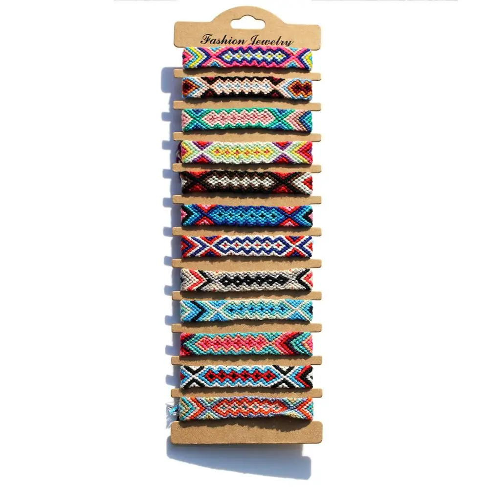 Богемный мягкий Тканый браслет с вышивкой конфетный цветной дружбы для женщин и