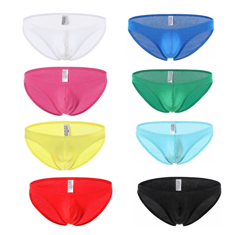 8PCS Men's Briefs Sexy Low Rise Soft Cotton Breathable Underwear Men's Hot Hips Underpants Sexy Undies Men U Convex Pouch Brief