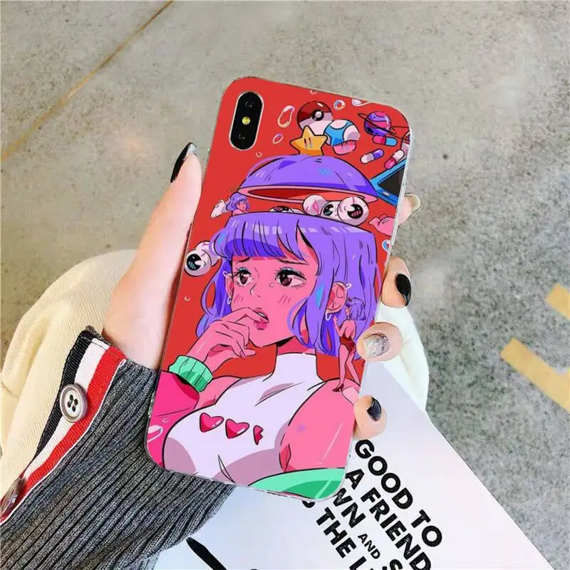 INS Kawaii чехол для телефона с изображением девушки из японского аниме iphone 13 8 7 6 6S Plus X