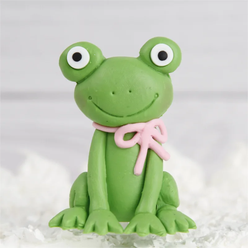 Мультяшный полимер Лев Слон лягушка свинка корова животное торт Топпер детский