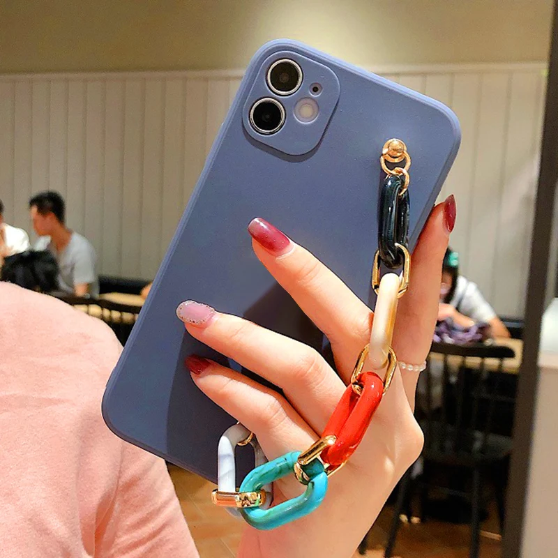 Чехол для телефона с браслетом Oneplus 9 Pro One Plus 8 7 7T противоударный мягкий