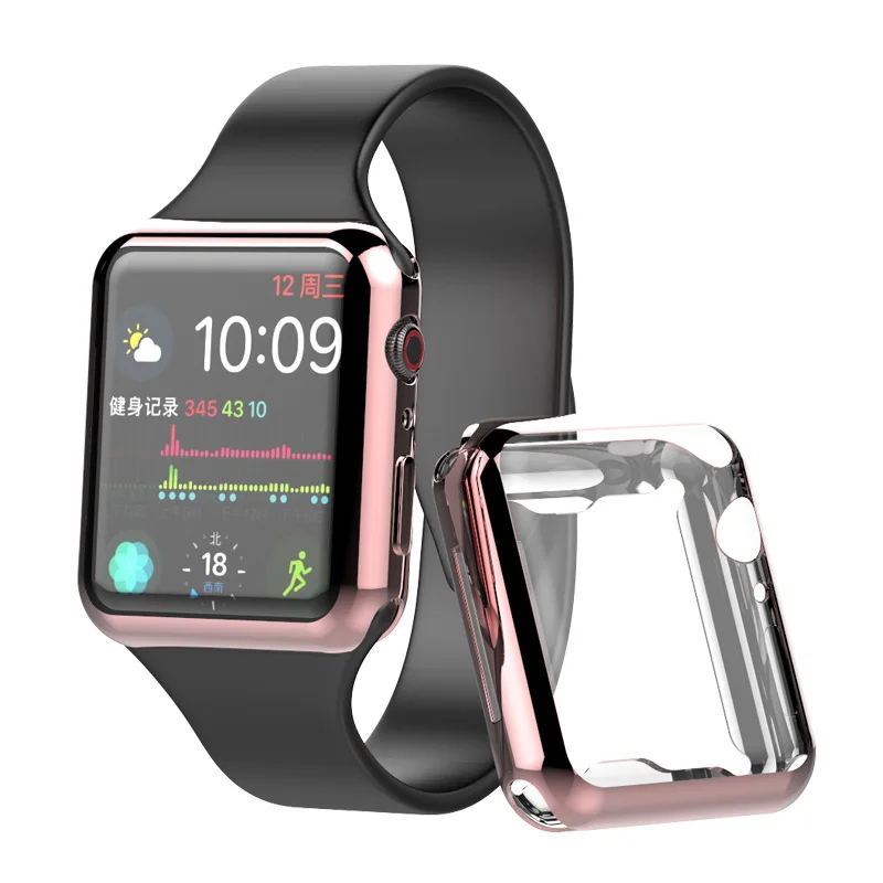 Мягкий 360 Тонкий чехол для часов Apple Watch, чехол 4, 3, 2, 1, 42 мм, 38 мм, мягкий прозрачный ТПУ защитный экран для iWatch 4, 3, 44 мм, 40 мм