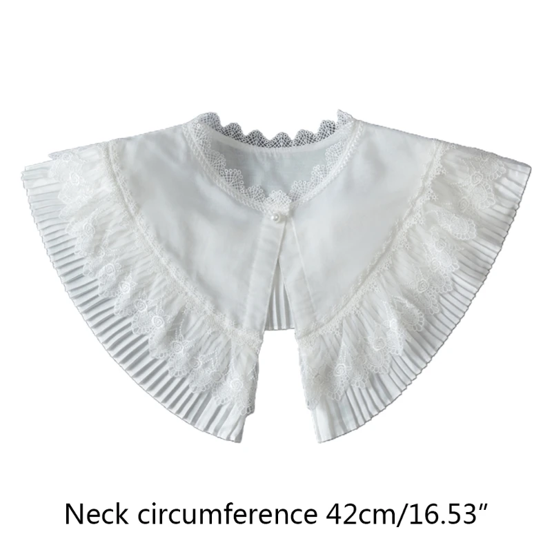 

Stylish Detachable Half Shirt Blouse False Collar Lace Edge All-Match Polyester Fake Neckwear for Womens Girls