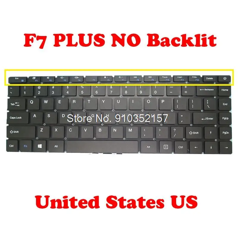 

Laptop UK IT LA JP GR Keyboard For Teclast F7 Plus XS-HS105 XK-HS105 MB3181004 PRIDE-K3892 YMS-0177-B English US RU NO Backlit