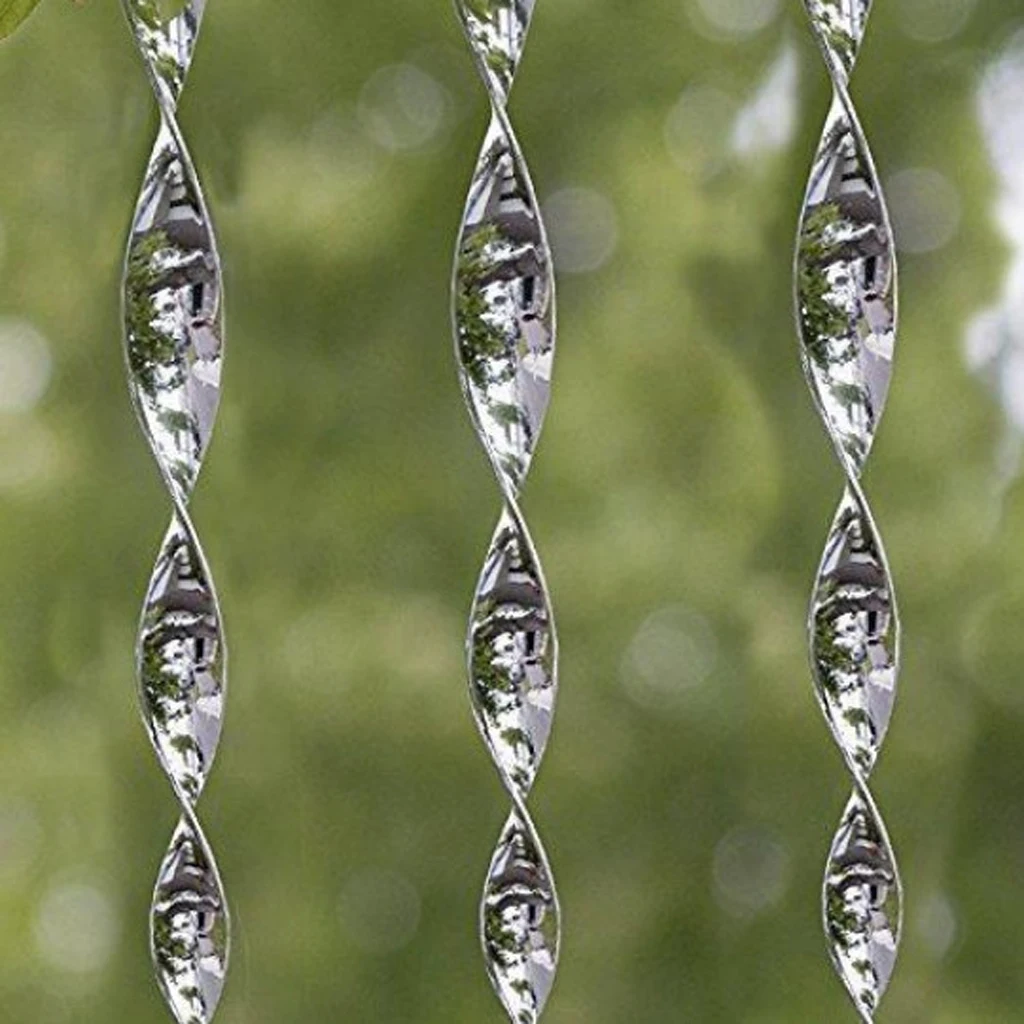 

Bird Repellent Wind Twisting Scare Rods Reflective Spiral Deterrent Device