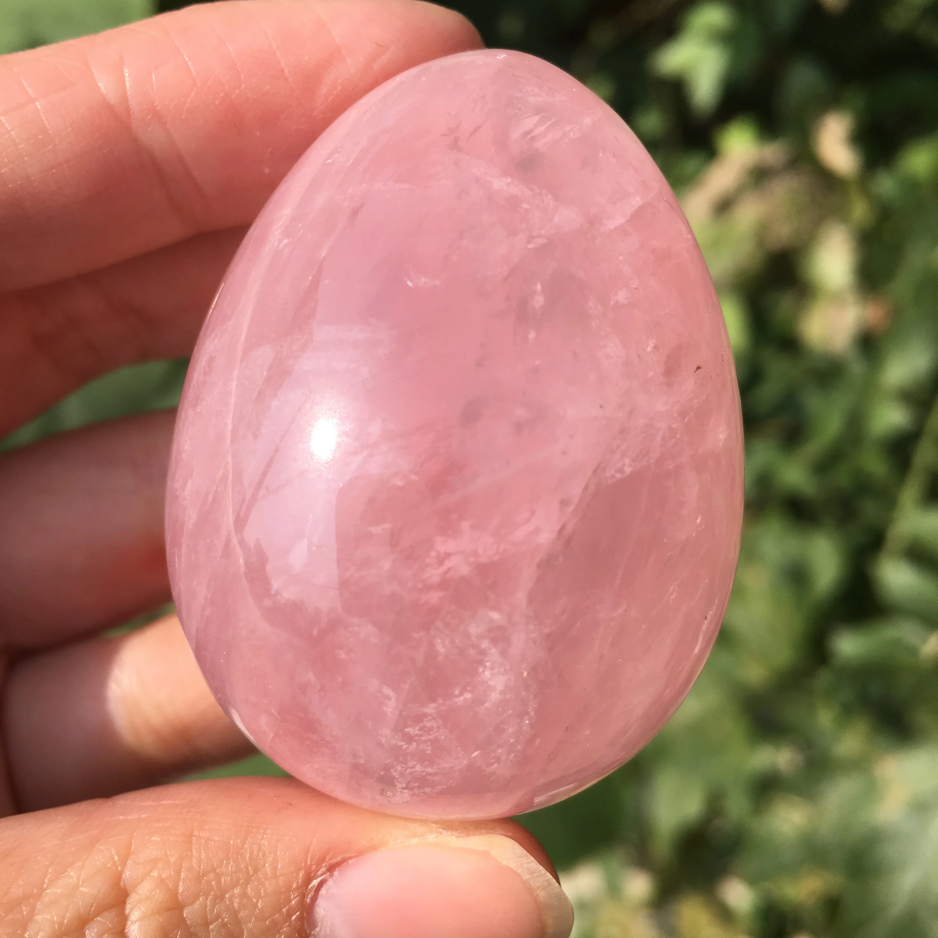 

Natural Pink Rose Quartz Egg-shaped Crystal Healing Ball Sphere Gemstone