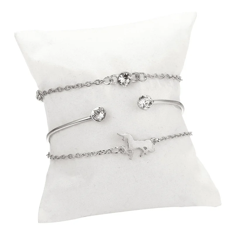 Набор женских браслетов амулет в виде единорога стразы свадебные украшения |