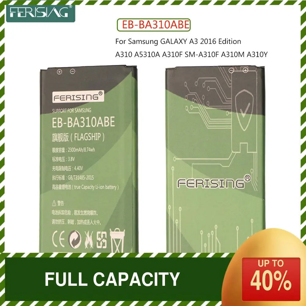 Оригинальный аккумулятор FERISING EB-BA310ABE для Samsung GALAXY A3 2016 Edition A310 A5310A A310F SM-A310M A310Y -