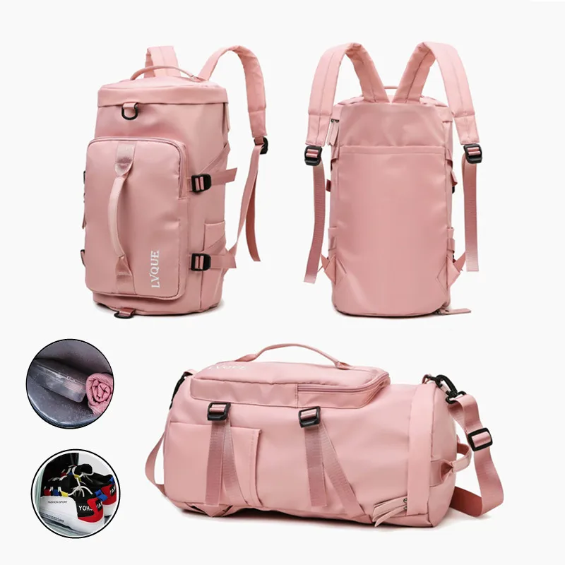 Women's Gym Sport Shoulder Bag Waterproof Nylon Big Swimming Luggage Yoga Handbag Travel Fitness Beach Backpack For Men Shoe