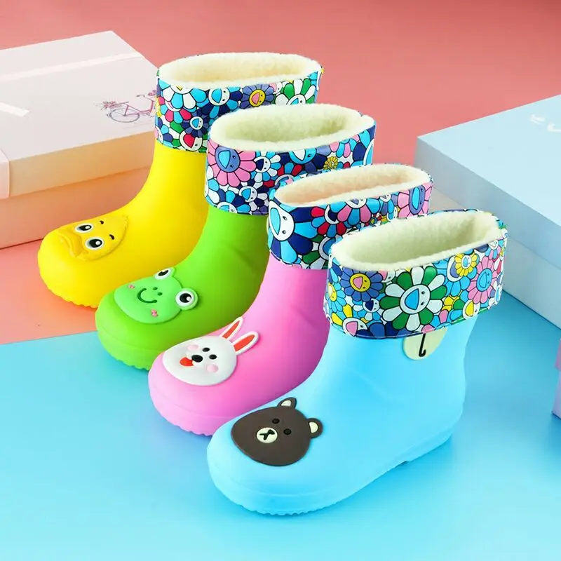 Сапоги резиновые для мальчиков и девочек непромокаемые из ПВХ мультяшный