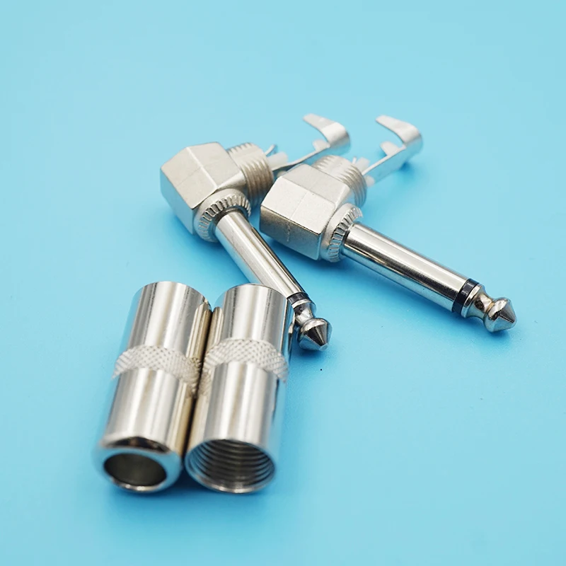 10 шт. металлический 6 35 сварочная головка моно аудио разъем Sophomore Локоть L образный