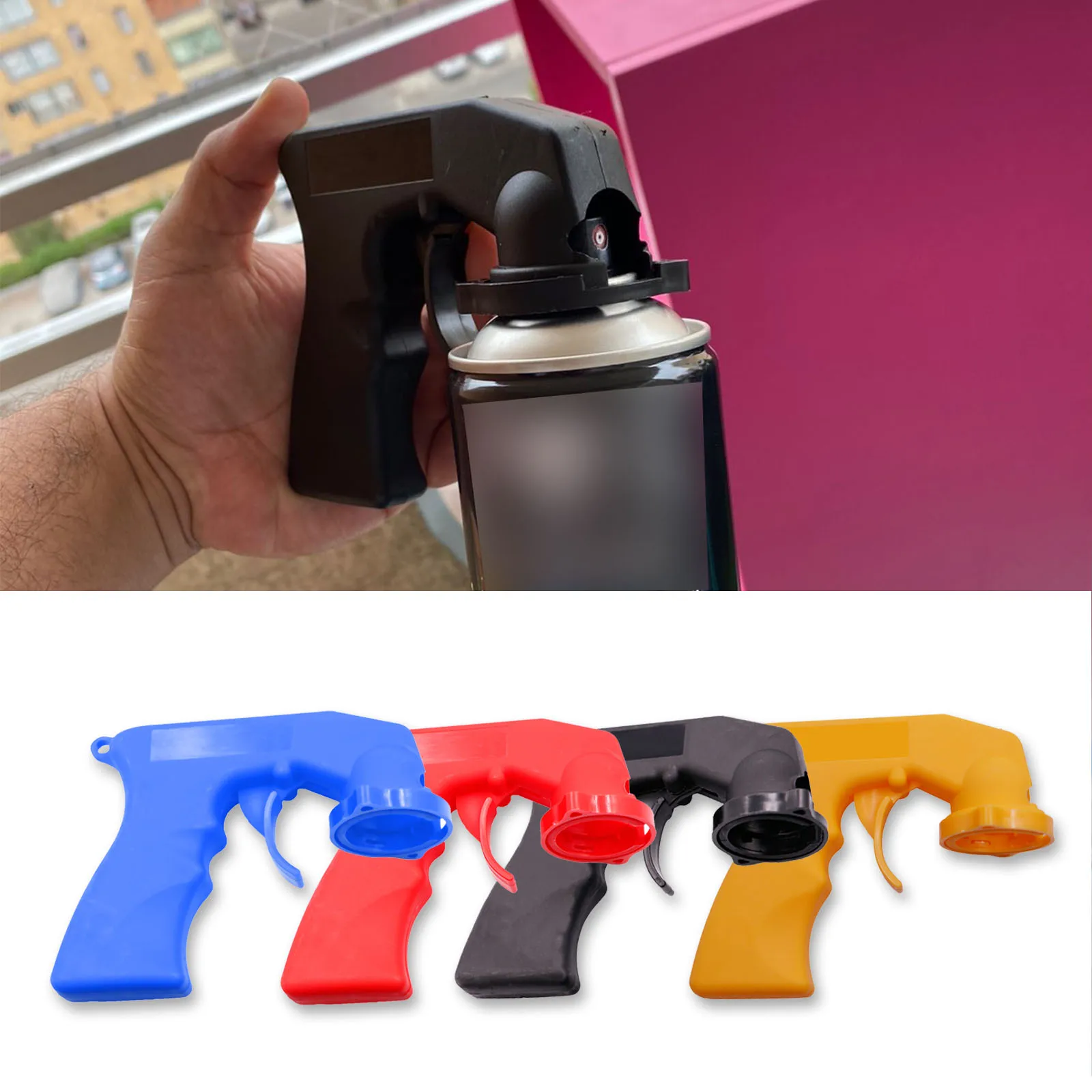 Professional Aerosol Car Spray Adaptor Paint Gun Handle Adapter Full Grip Handle Trigger Airbrush For Auto Paint Polish Tools