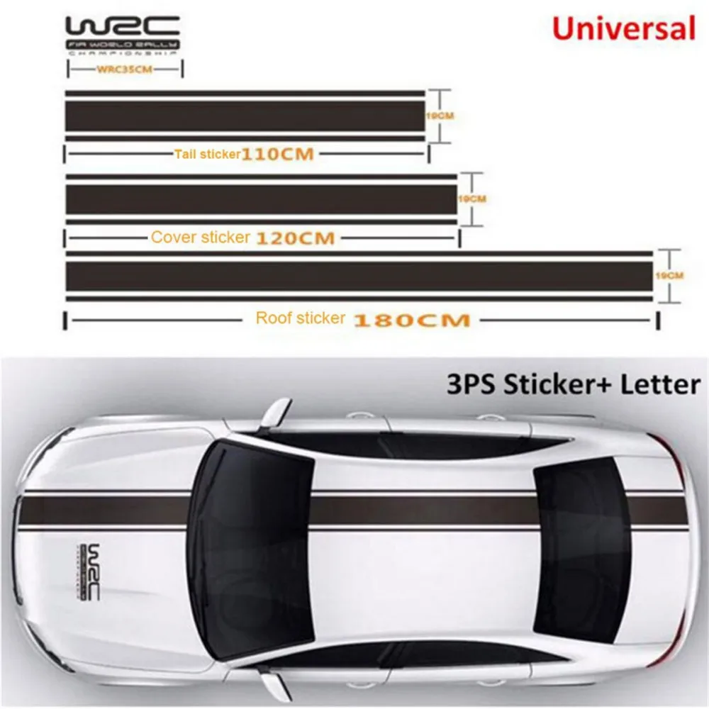 

Olevo Customization WRC Stripe Car Covers Vinyl Racing Sports Decal Head car sticker for ford focus cruze renault accessories
