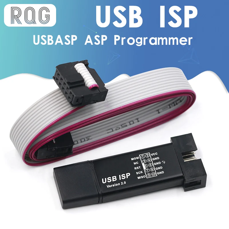 USB ISP USBISP USBASP ASP программатор в алюминиевом корпусе для 51 ATMEL AVR WIN7 64 (случайный